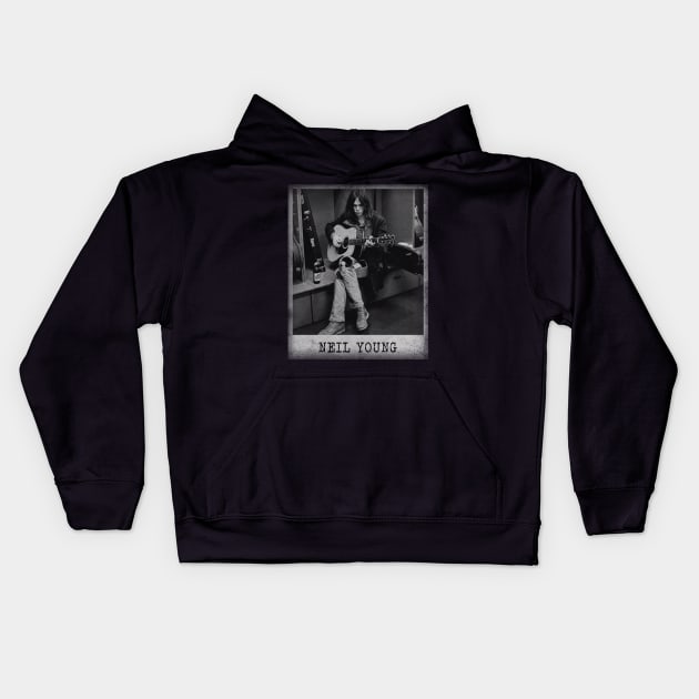 Neil Young // Minimalist Fanart Tribute Kids Hoodie by j.adevelyn